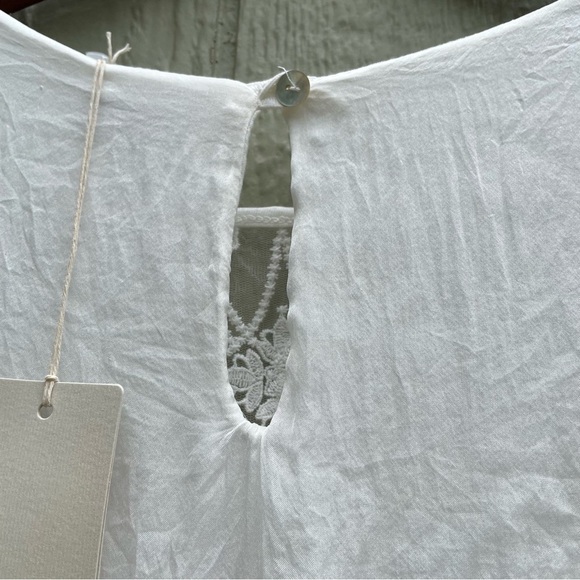 VIA SIGNORIA Top Womens S Ivory 100% Silk Lace Trim‎ Lined  Fairy Italy Made NEW - Picture 5 of 16